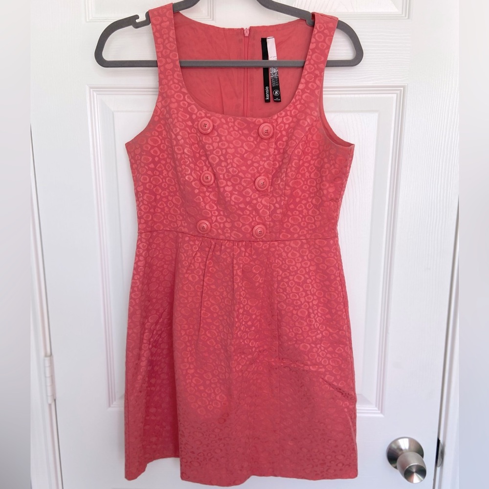 KENSIE SOFT PINK FLORAL EMBEDDED SAILOR DRESS